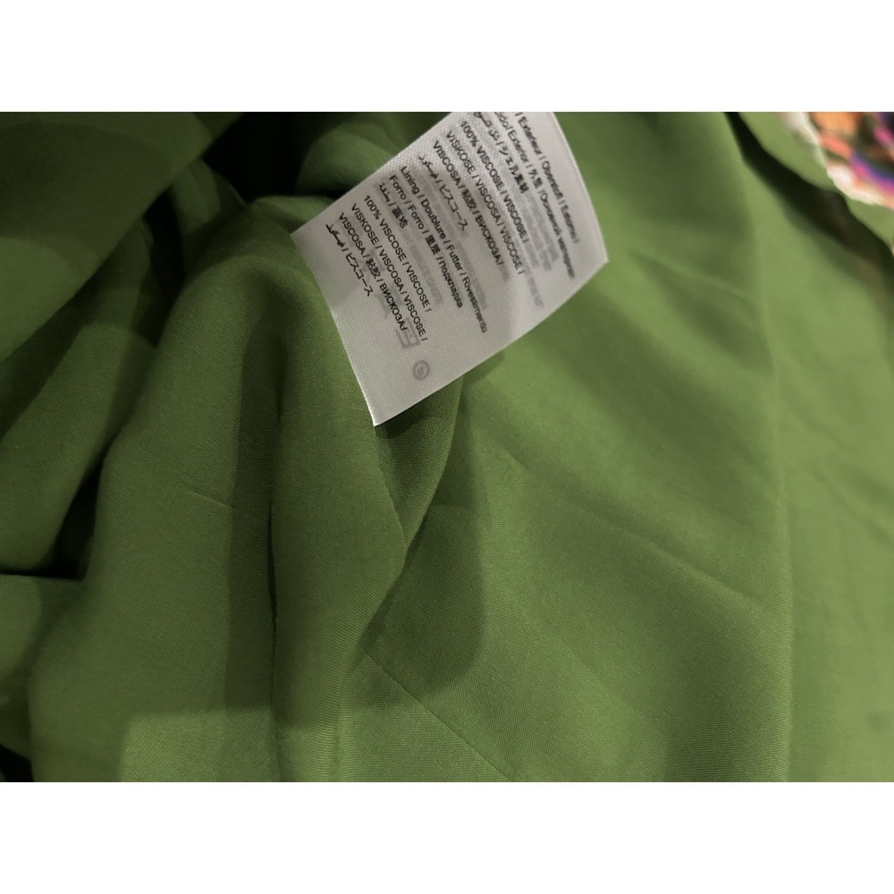 Anthropologie Farm Rio Floral Shift Dress Elinor Green Tunic Balloon Sleeve Sz L - Picture 8 of 8